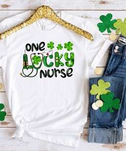 One Lucky Nurse Shirt, St Patricks Day Shirt, Irish Shirt for Nurse, Shamrock Shirt, Irish Gift, Irish Tee