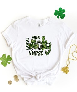 One Lucky Nurse Shirt, St. Patricks Day Shirt, Shamrock Lucky, Four Leaf Clover, Shamrock, Irish Shirt