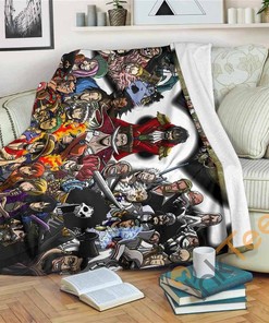 One Piece All Characters Sherpa Fleece Blanket Gifts for Family, for Couple