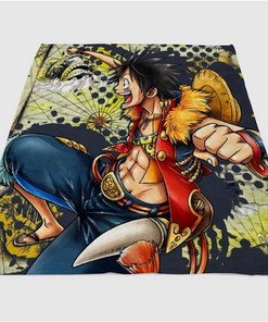 One Piece Anime Sherpa Fleece Blanket Gifts for Family, for Couple