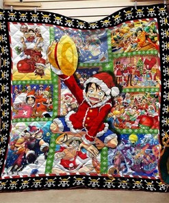 One Piece Luffy Christmas Style Quilt Blanket Bedding Set