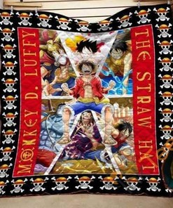One Piece Luffy Straw Hat Quilt Blanket Bedding Set