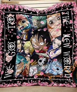 One Piece Sakura Strawhat New World Quilt Blanket Bedding Set