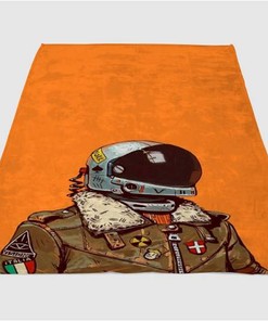 Orange Cool Sherpa Fleece Blanket Gifts for Family, for Couple