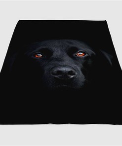 Orange Eyes Dog Sherpa Fleece Blanket Gifts for Family, for Couple