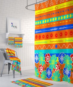 Orangeburst Shower Curtain For Bathroom Decor