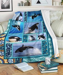 Orca Sherpa Fleece Blanket Gifts for Family, for Couple