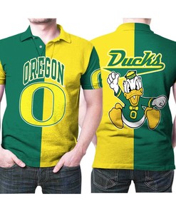 Oregon Ducks Logo Green And Yellow Printed Gift For Ducks Fan 3D All Over Print Polo Shirt