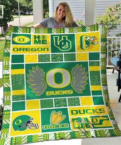 Oregon Ducks Quilt Blanket Bedding Set With Pilliwcases Option