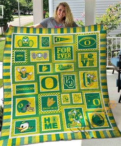 Oregon Ducks Quilt Blanket Bedding Set With Pilliwcases Options