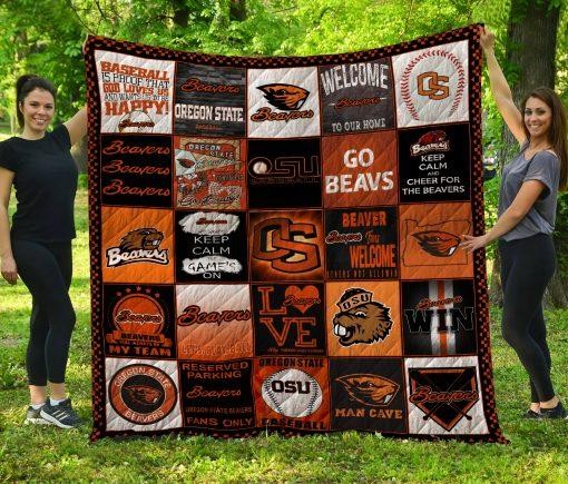 Oregon State Beavers Quilt Blanket Bedding Set