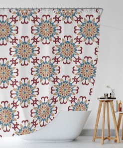 Oriental Shower Curtain, Mandala Shower Curtain, Ethnic Shower Curtain, Curtain For Bathroom, Fabric Boho Bath Curtain, Bathroom Decor Gift
