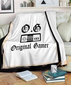Original Gamer Sherpa Fleece Blanket Gifts for Family, for Couple