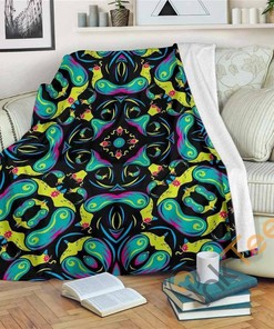 Ornament Psychedelic Trippy Sherpa Fleece Blanket Gifts for Family, for Couple