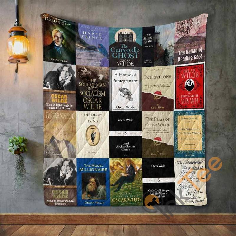 Oscar Wilde Books Quilt Blanket Bedding Set