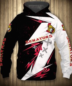 Ottawa Senators Hoodie 3D Thunder Design Pullover Nhl
