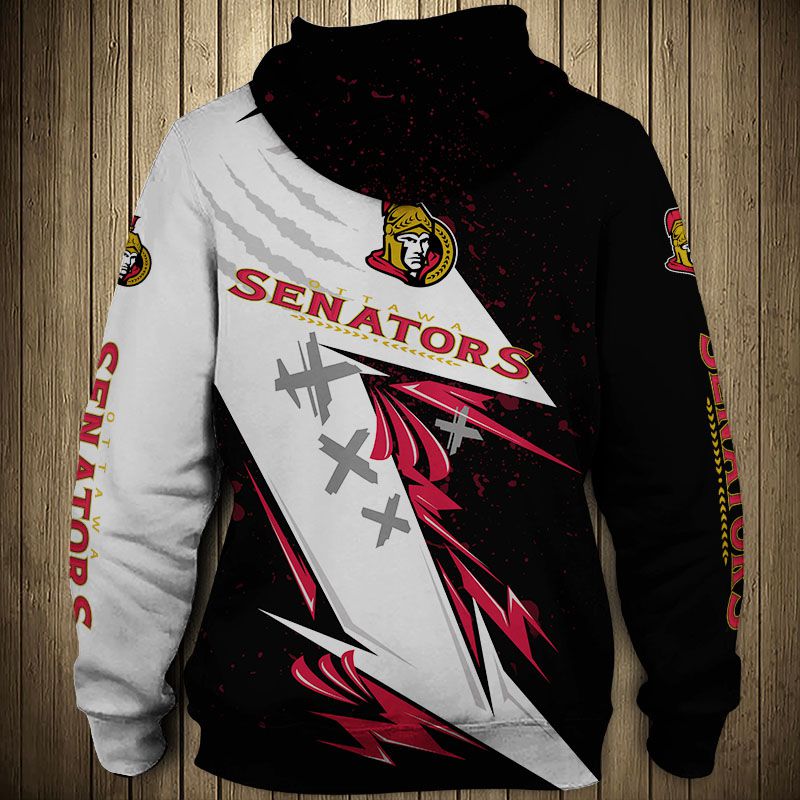 Ottawa Senators Hoodie 3D Thunder Design Pullover Nhl - Image 2