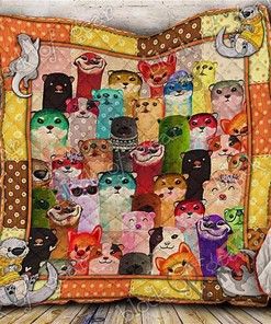 Otter Lover Quilt Blanket Bedding Set