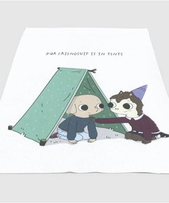Our Friendship In Tents Summer Camp Island Sherpa Fleece Blanket Gifts for Family, for Couple