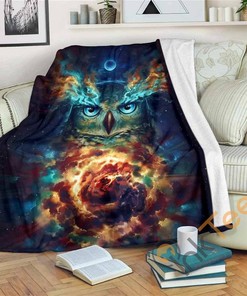 Owl Galaxy Sherpa Fleece Blanket Gifts for Family, for Couple