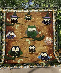Owl Haloween V2 Quilt Blanket Bedding Set