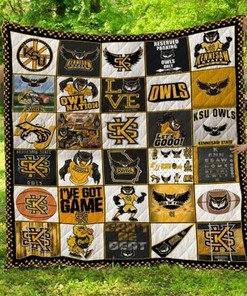 Owl Nation Ncaa Kennesaw State Owls Collection Quilt Blanket Bedding Set