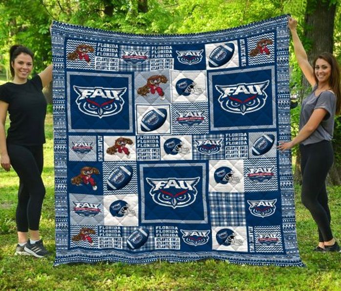 Owls Ncaa Florida Atlantic Owls Collection Quilt Blanket Bedding Set