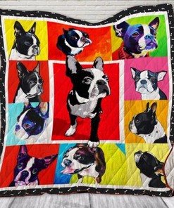 Painting Art Boston Terrier Quilt Blanket Bedding Set