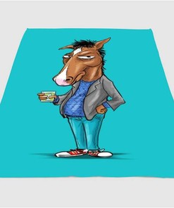 Painting Bojack Horseman Sherpa Fleece Blanket Gifts for Family, for Couple