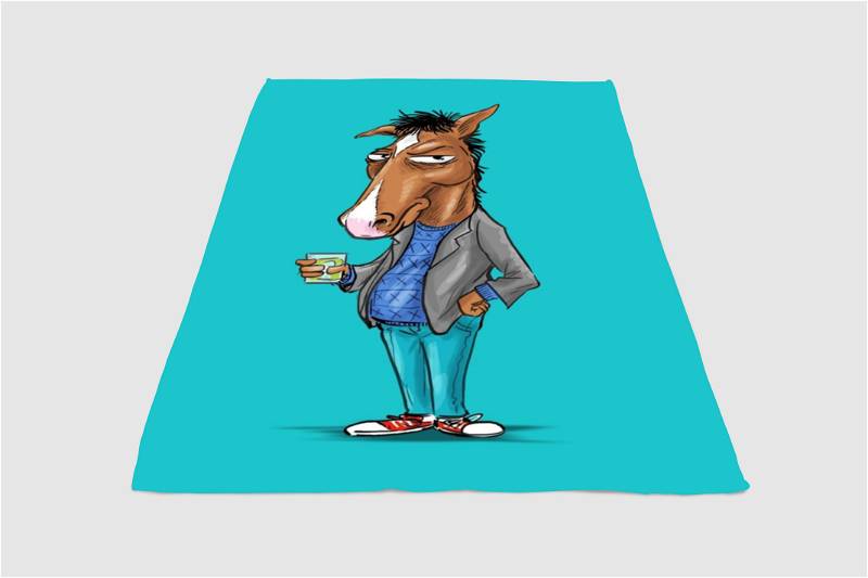 Painting Bojack Horseman Sherpa Fleece Blanket Gifts for Family, for Couple