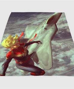 Painting Captain Marvel Sherpa Fleece Blanket Gifts for Family, for Couple