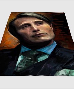 Painting Hannibal Lecter Sherpa Fleece Blanket Gifts for Family, for Couple