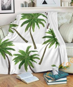 Palm Tree Pattern Sherpa Fleece Blanket Gifts for Family, for Couple