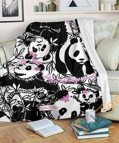 Panda Alpha Omicron Pi Lilly Pulitzer Sherpa Fleece Blanket Gifts for Family, for Couple