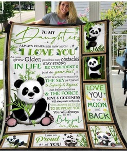 Panda Bear To My Daughter Be My Baby Girl Love Mom Fleece Blanket For Daughter From Mom