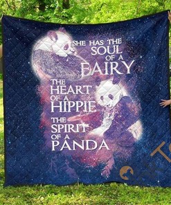 Panda Hippie Premium Quilt Blanket Bedding Set with 2 Pillowcases
