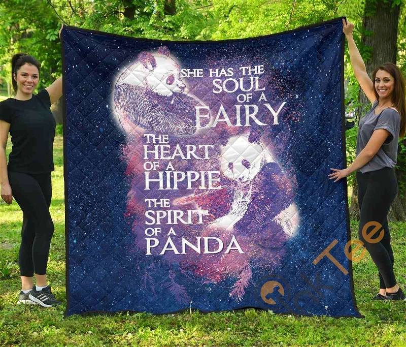 Panda Hippie Premium Quilt Blanket Bedding Set with 2 Pillowcases