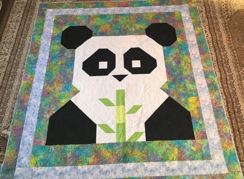 Panda Paper Art Quilt Blanket Bedding Set for Home Décor
