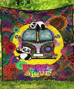 Panda Peace And Love Premium Quilt
