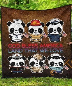 Panda Us Flag Quilt