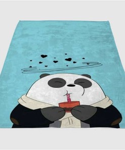 Panda We Bare Bears Sherpa Fleece Blanket Gifts for Family, for Couple