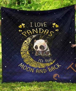 Pandas Moon And Back Quilt