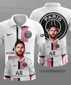 Paris Saint-Germain FC White Messi Polo Shirt