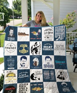Parks And Recreation Quotes Quilt Blanket Bedding Set