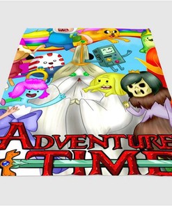 Party Adventure Time Sherpa Fleece Blanket Gifts for Family, for Couple