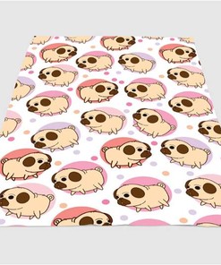 Pastel Dog Pattern Sherpa Fleece Blanket Gifts for Family, for Couple