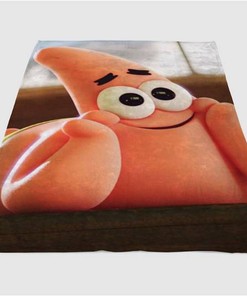 Patrick Star Logo Sherpa Fleece Blanket Gifts for Family, for Couple
