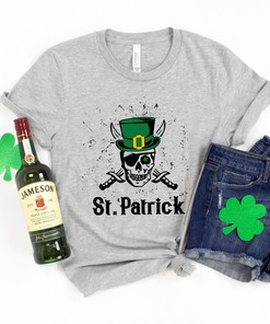 Patricks Day Skull Shirt, Shamrocks Shirt, Patricks Day Shirt Funny Lucky Shirt, St Patrick's, St Paddys Day, Shamrock, St Patrick's Matching Tee