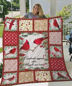 Pattern Cardinals Appear When Angels Are Near Quilt Blanket Bedding Set