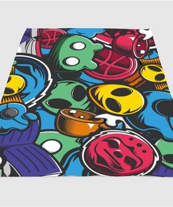 Pattern Cartoon Icon Sherpa Fleece Blanket Gifts for Family, for Couple
